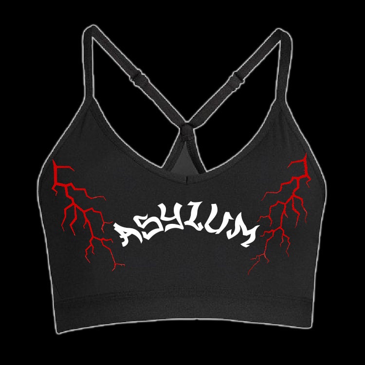 Electric Red Asylum Sports Bra Steel Asylum